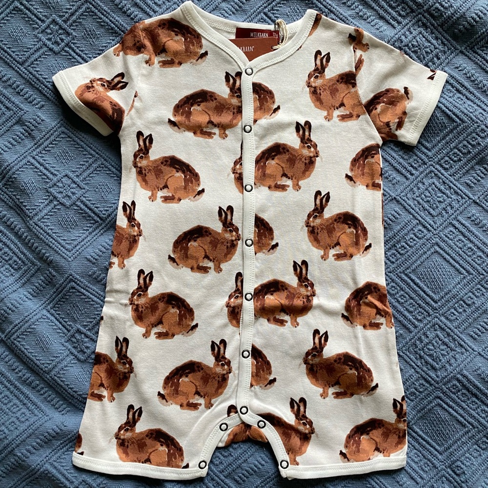 Milkbarn Bunny Shortall - Size 6/12 months